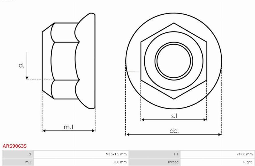 AS-PL ARS9063S - Ремкомплект, генератор parts5.com