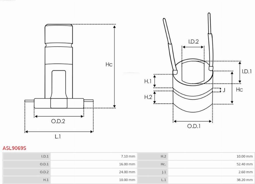 AS-PL ASL9069S - Anillo colector, alternador parts5.com