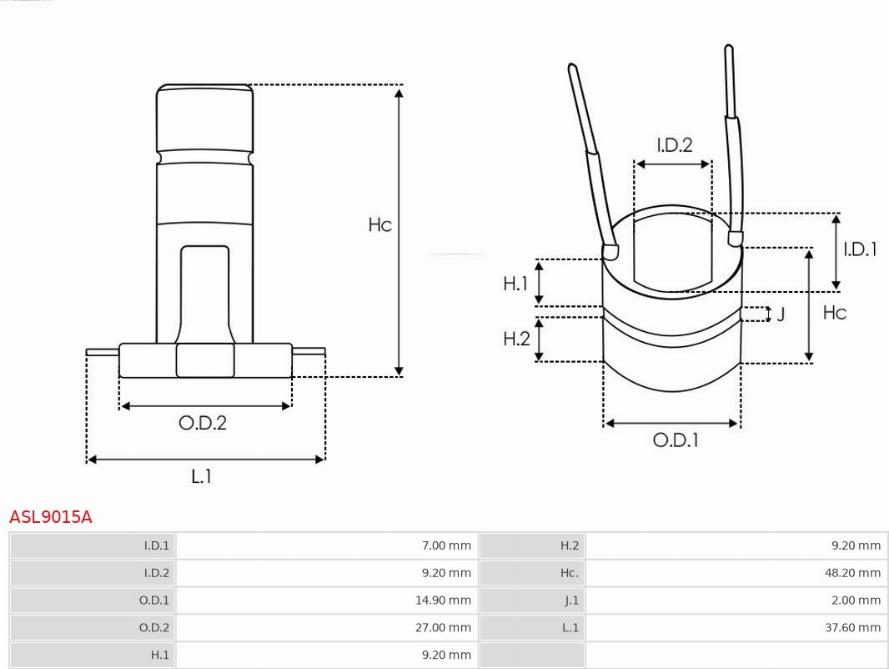 AS-PL ASL9015A - Anillo colector, alternador parts5.com