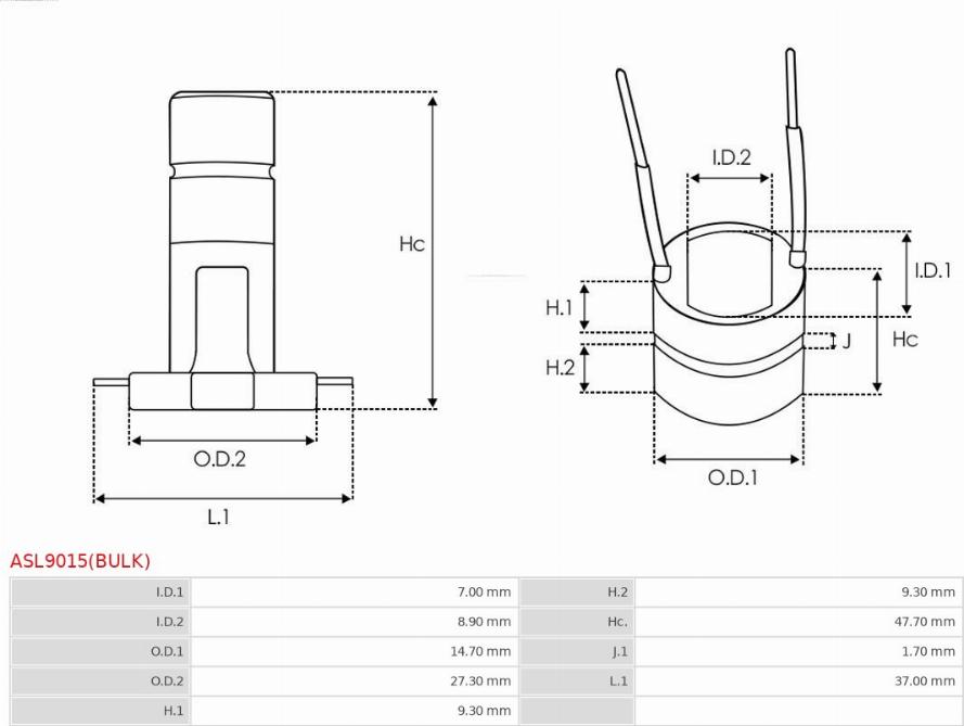 AS-PL ASL9015(BULK) - Slip Ring, alternator parts5.com