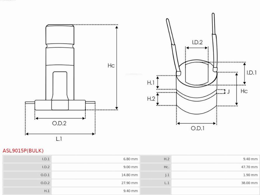 AS-PL ASL9015P(BULK) - Контактное кольцо, генератор parts5.com