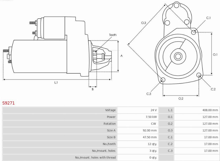 AS-PL S9271 - Стартер parts5.com