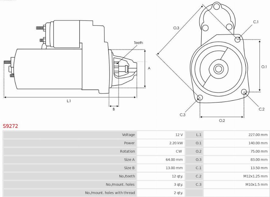 AS-PL S9272 - Стартер parts5.com