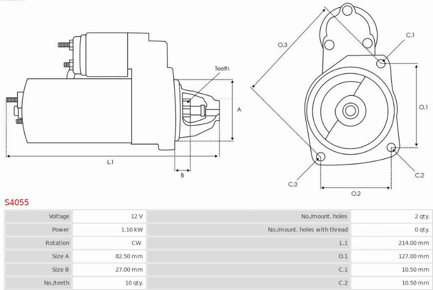 AS-PL S4055 - Стартер parts5.com