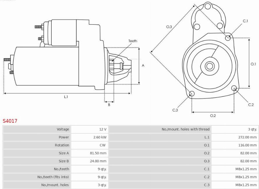 AS-PL S4017 - Стартер parts5.com