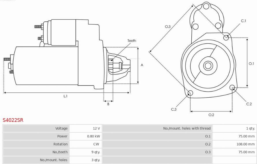 AS-PL S4022SR - Стартер parts5.com