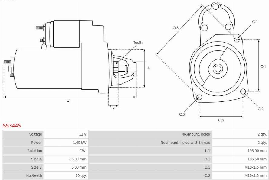 AS-PL S5344S - Стартер parts5.com