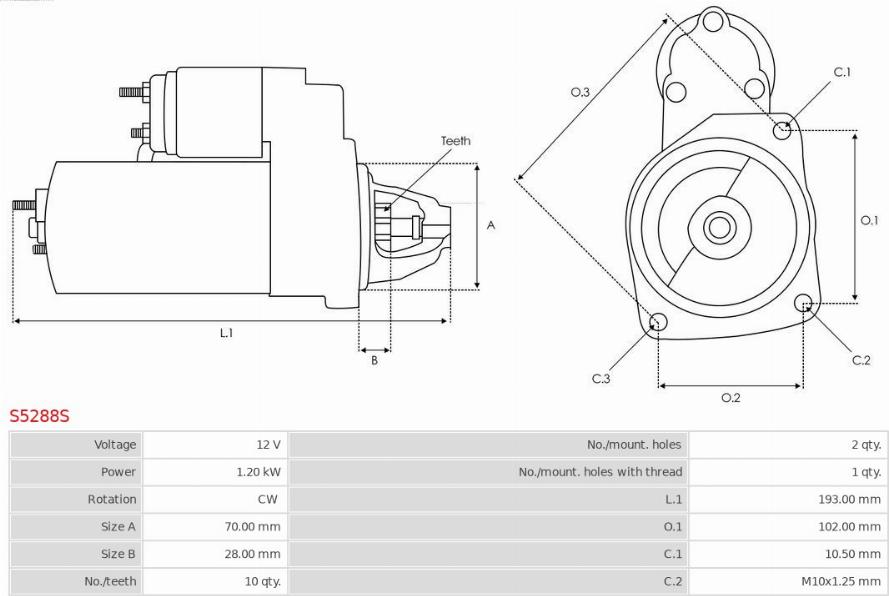 AS-PL S5288S - Стартер parts5.com