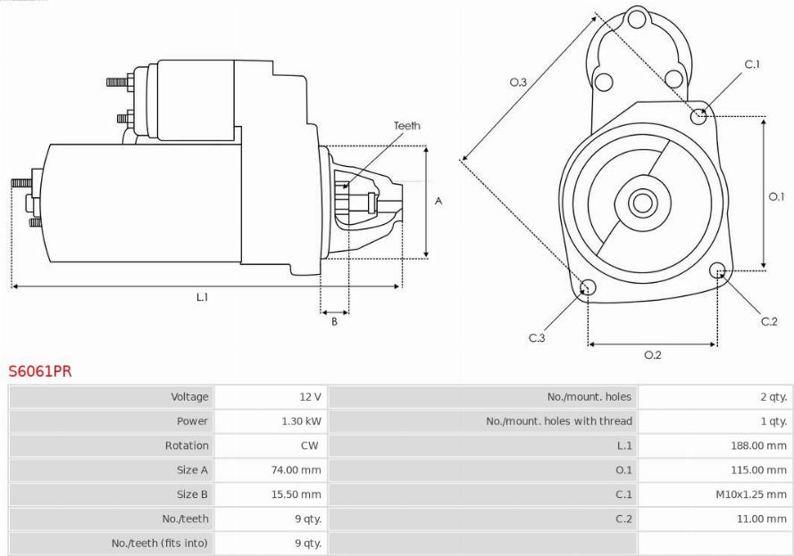 AS-PL S6061PR - Стартер parts5.com