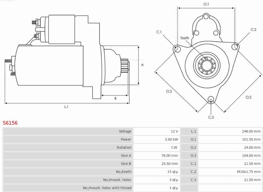 AS-PL S6156 - Стартер parts5.com