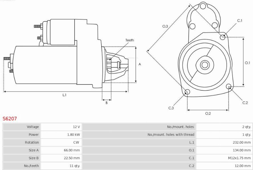 AS-PL S6207 - Стартер parts5.com