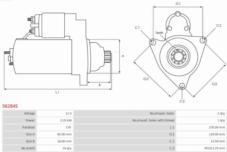 AS-PL S6284S - Стартер parts5.com