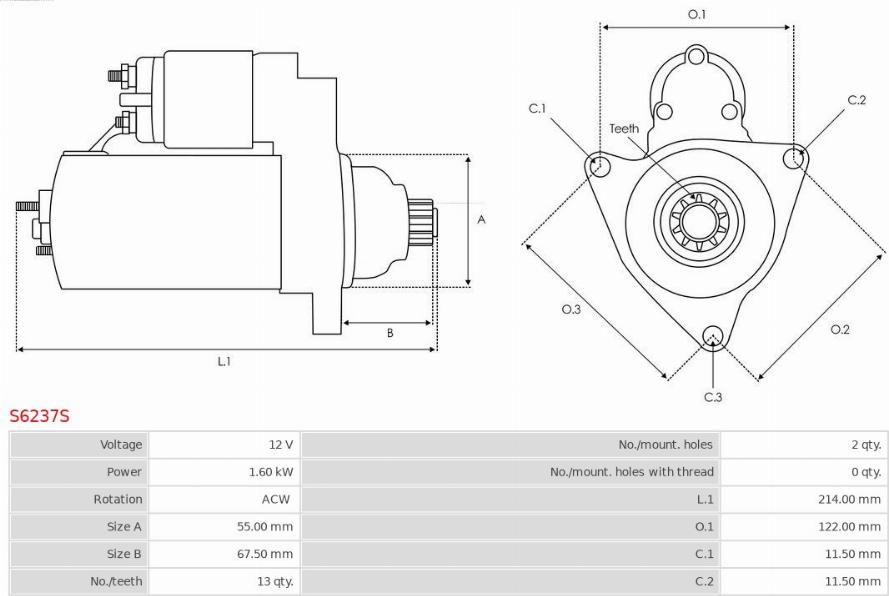 AS-PL S6237S - Стартер parts5.com