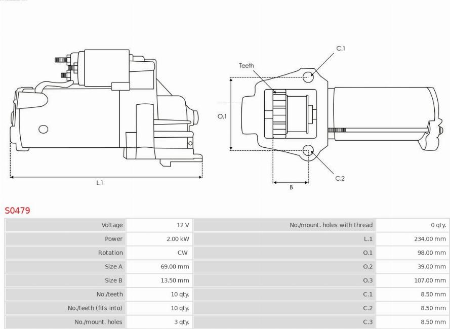 AS-PL S0479 - Стартер parts5.com