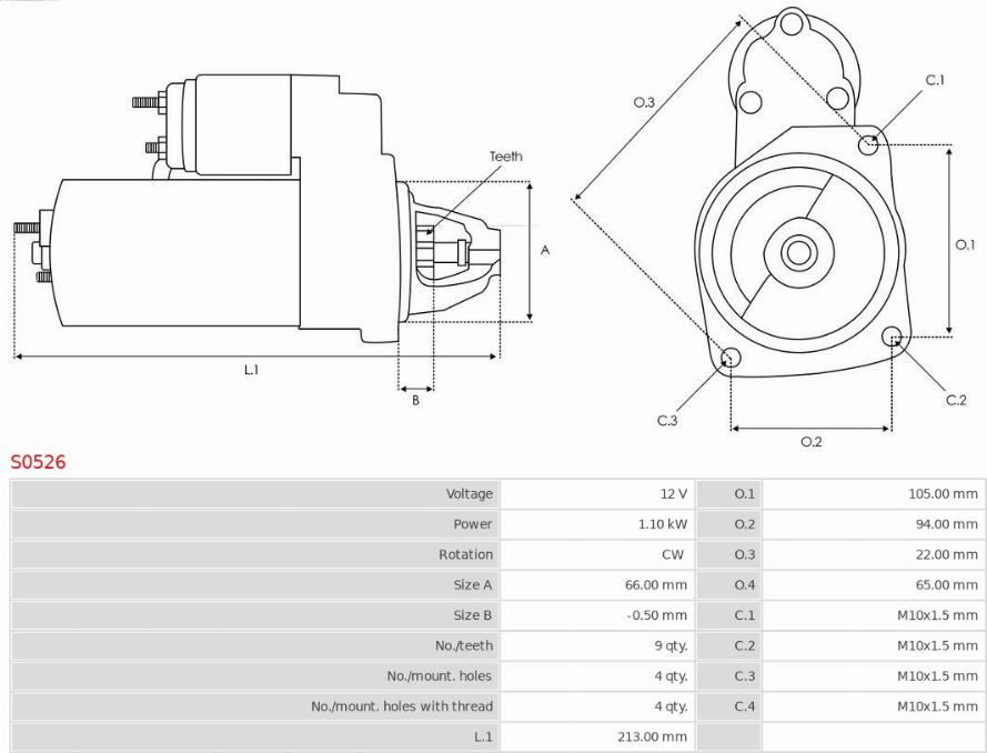 AS-PL S0526 - Starter parts5.com