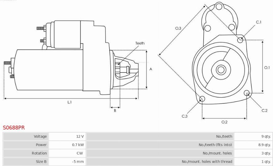 AS-PL S0688PR - Стартер parts5.com