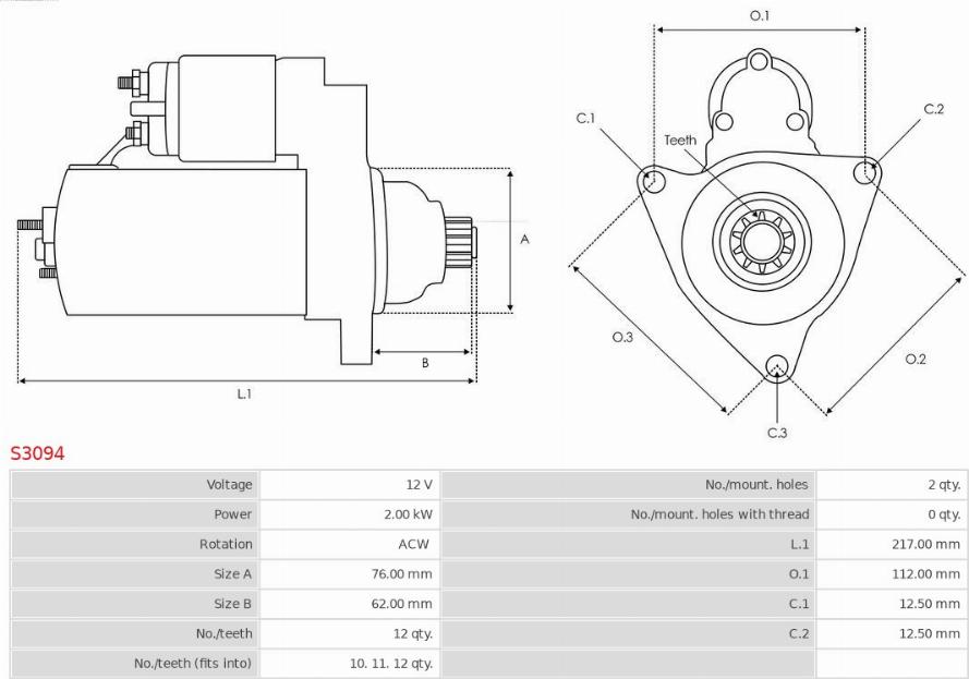 AS-PL S3094 - Стартер parts5.com