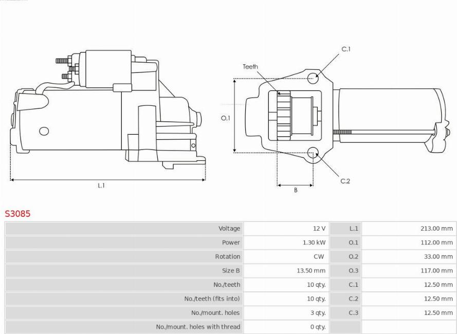 AS-PL S3085 - Стартер parts5.com