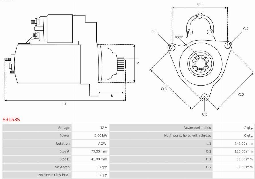 AS-PL S3153S - Стартер parts5.com