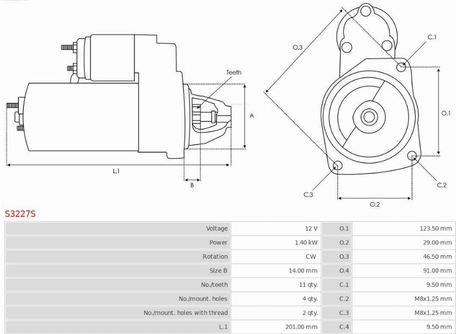 AS-PL S3227S - Стартер parts5.com