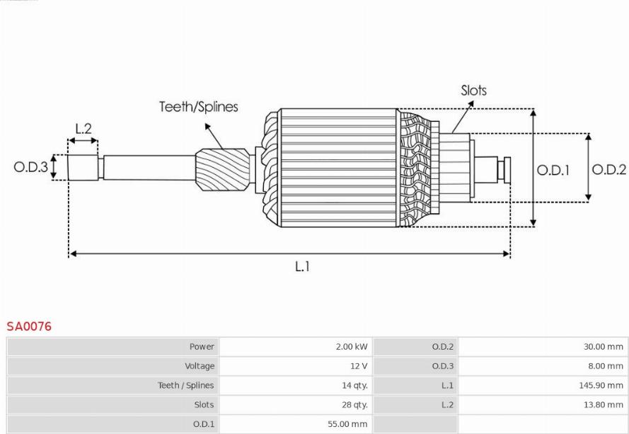 AS-PL SA0076 - Якорь, стартер parts5.com