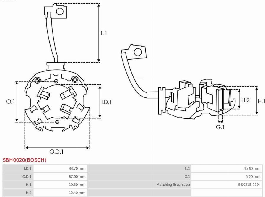 AS-PL SBH0020(BOSCH) - Кронштейн, угольная щетка parts5.com