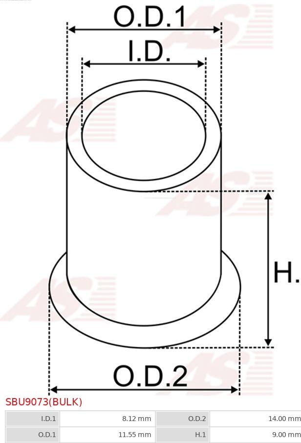 AS-PL SBU9073(BULK) - Втулка, вал стартера parts5.com