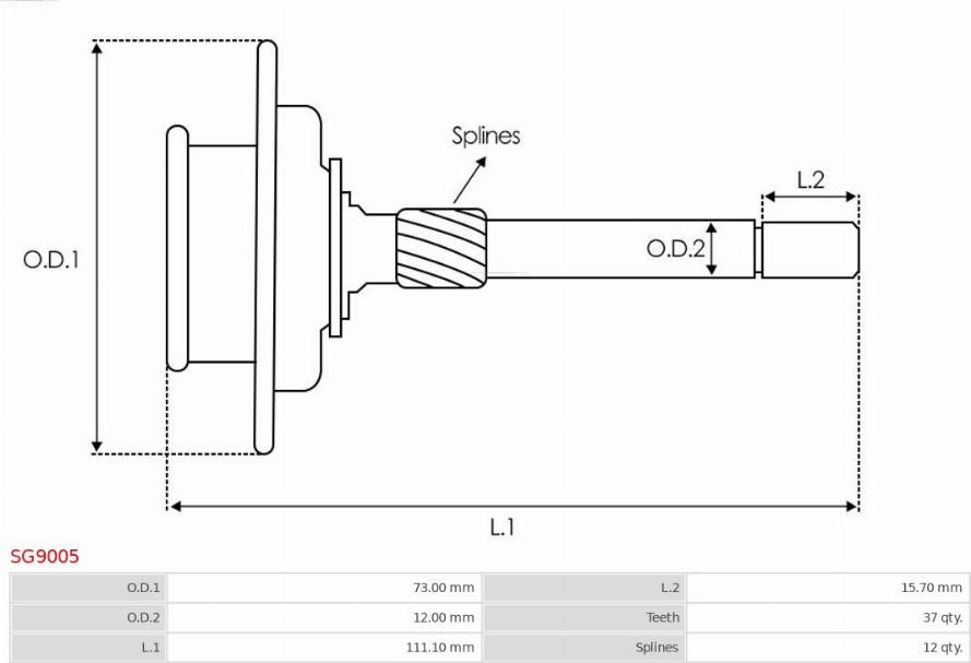 AS-PL SG9005 - Ремкомплект, планетарный механизм, редуктор - стартер parts5.com