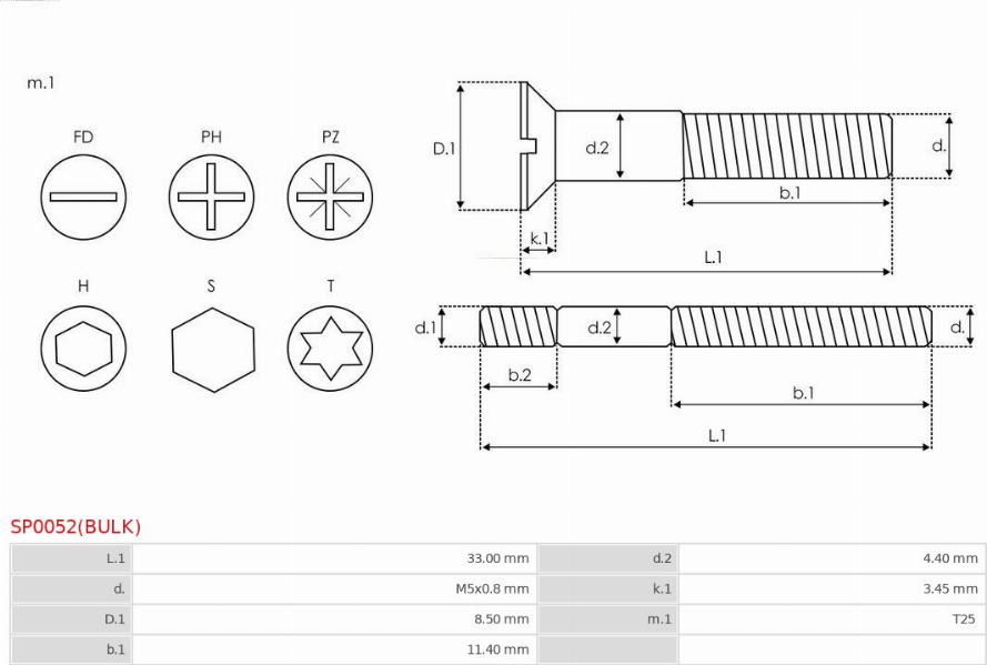 AS-PL SP0052(BULK) - Kit de reparación, alternador parts5.com