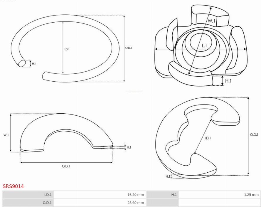 AS-PL SRS9014 - Kit de reparación, motor de arranque parts5.com