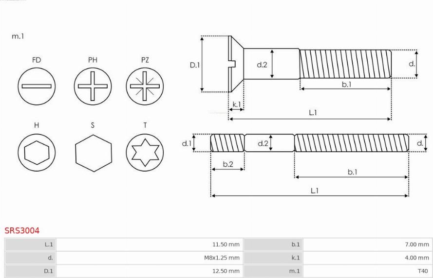 AS-PL SRS3004 - Ремкомплект, генератор parts5.com