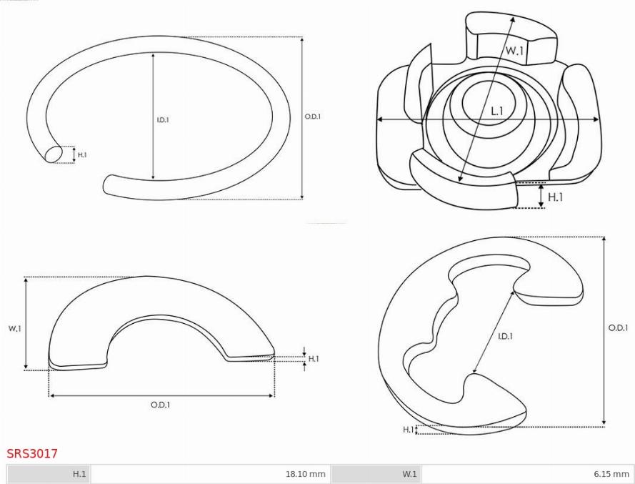 AS-PL SRS3017 - Kit de reparación, motor de arranque parts5.com