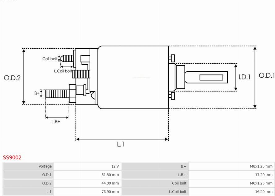 AS-PL SS9002 - Тяговое реле, стартер parts5.com