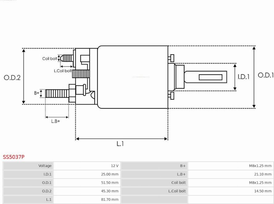 AS-PL SS5037P - Тяговое реле, стартер parts5.com