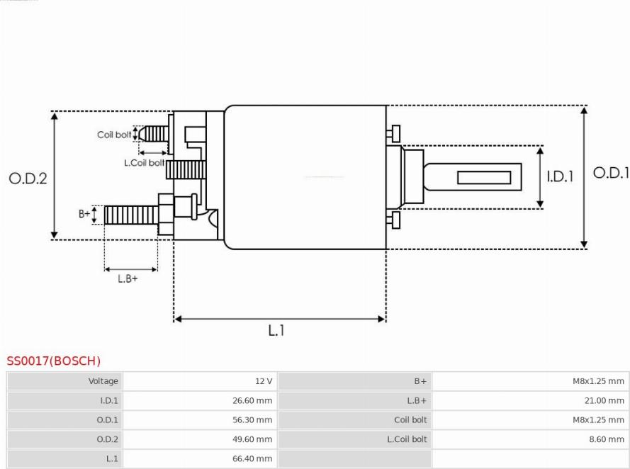 AS-PL SS0017(BOSCH) - Тяговое реле, стартер parts5.com