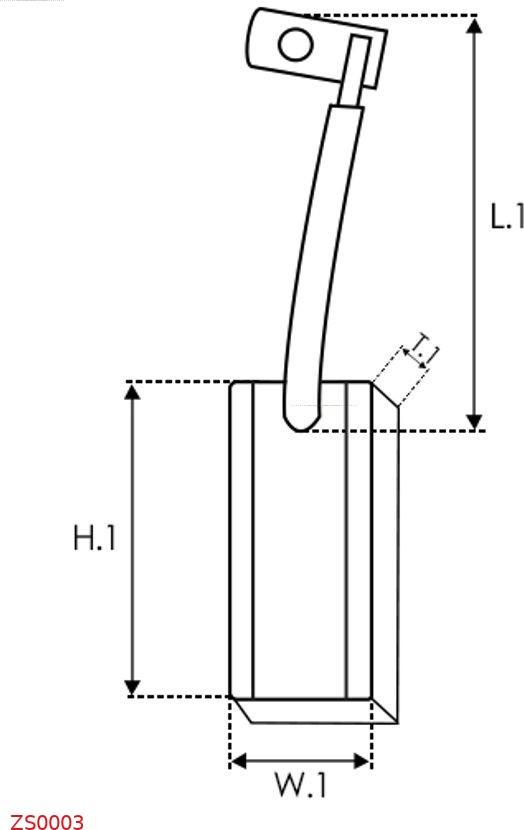 AS-PL ZS0003 - Escobilla de carbón, alternador parts5.com