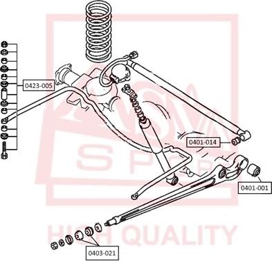 ASVA 0401-014 - Сайлентблок, рычаг подвески колеса parts5.com