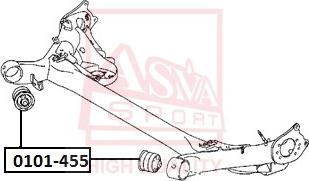 ASVA 0101-455 - Сайлентблок, рычаг подвески колеса parts5.com