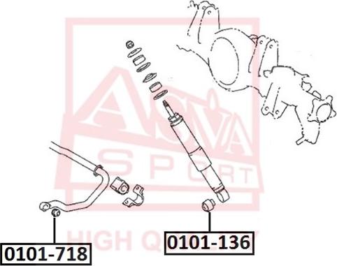 ASVA 0101-136 - Сайлентблок, рычаг подвески колеса parts5.com