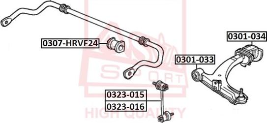 ASVA 0307-HRVF24 - Casquillo del cojinete, estabilizador parts5.com