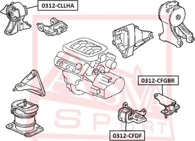 ASVA 0312-CLLHA - Подушка, опора, подвеска двигателя parts5.com