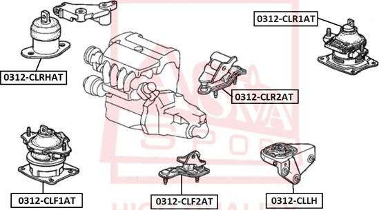 ASVA 0312-CLF2AT - Подушка, опора, подвеска двигателя parts5.com