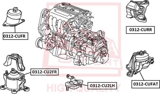 ASVA 0312-CU2LH - Подушка, опора, подвеска двигателя parts5.com
