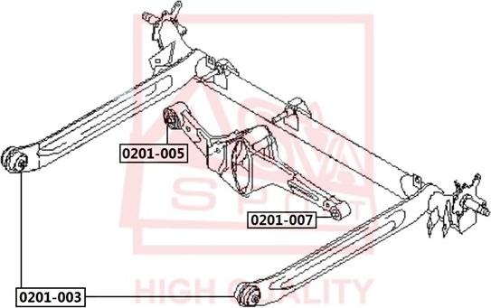 ASVA 0201-007 - Сайлентблок, рычаг подвески колеса parts5.com