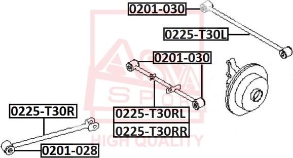 ASVA 0225-T30L - Рычаг подвески колеса parts5.com