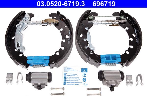 ATE 03.0520-6719.3 - Комплект тормозных колодок, барабанные parts5.com