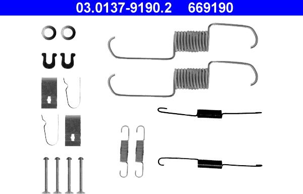 ATE 03.0137-9190.2 - Комплектующие, барабанный тормозной механизм parts5.com