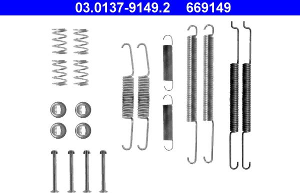 ATE 03.0137-9149.2 - Комплектующие, барабанный тормозной механизм parts5.com