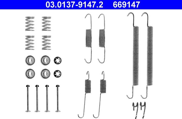 ATE 03.0137-9147.2 - Комплектующие, барабанный тормозной механизм parts5.com