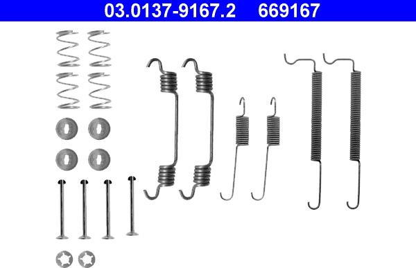 ATE 03.0137-9167.2 - Комплектующие, барабанный тормозной механизм parts5.com